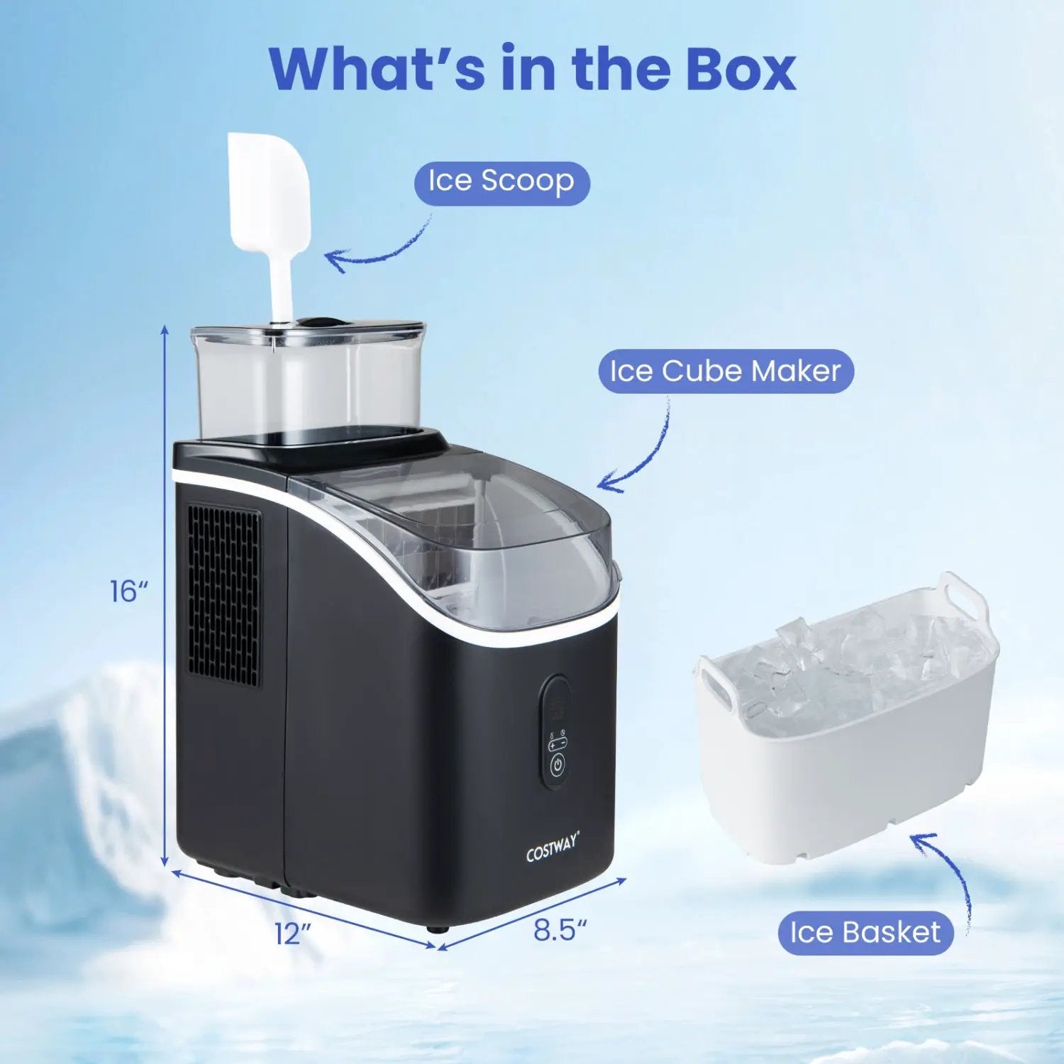 Countertop Ice Maker with External Tank & Self-Cleaning by DirectDeals