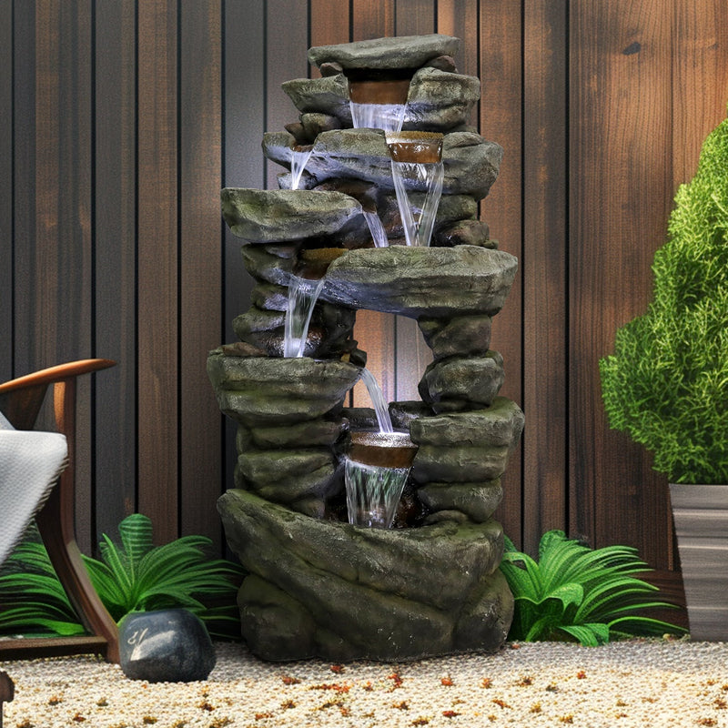 Resin Rock Waterfall Fountain Large 60 Inch 7 Tier, photo 3 of 13