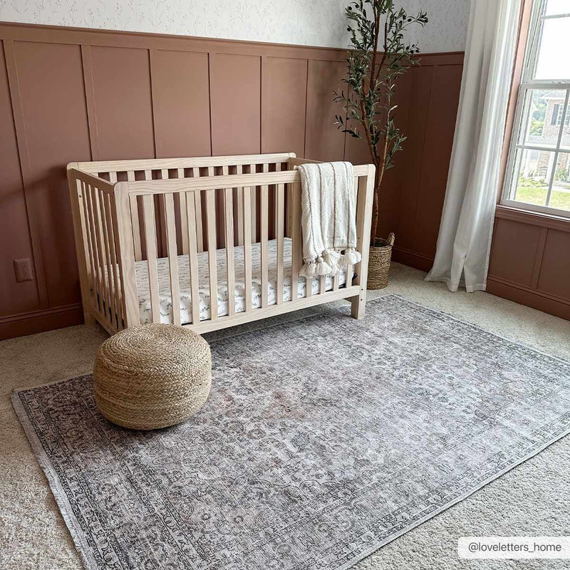 Cream Holi-2301 Washable Area Rug by Hauteloom