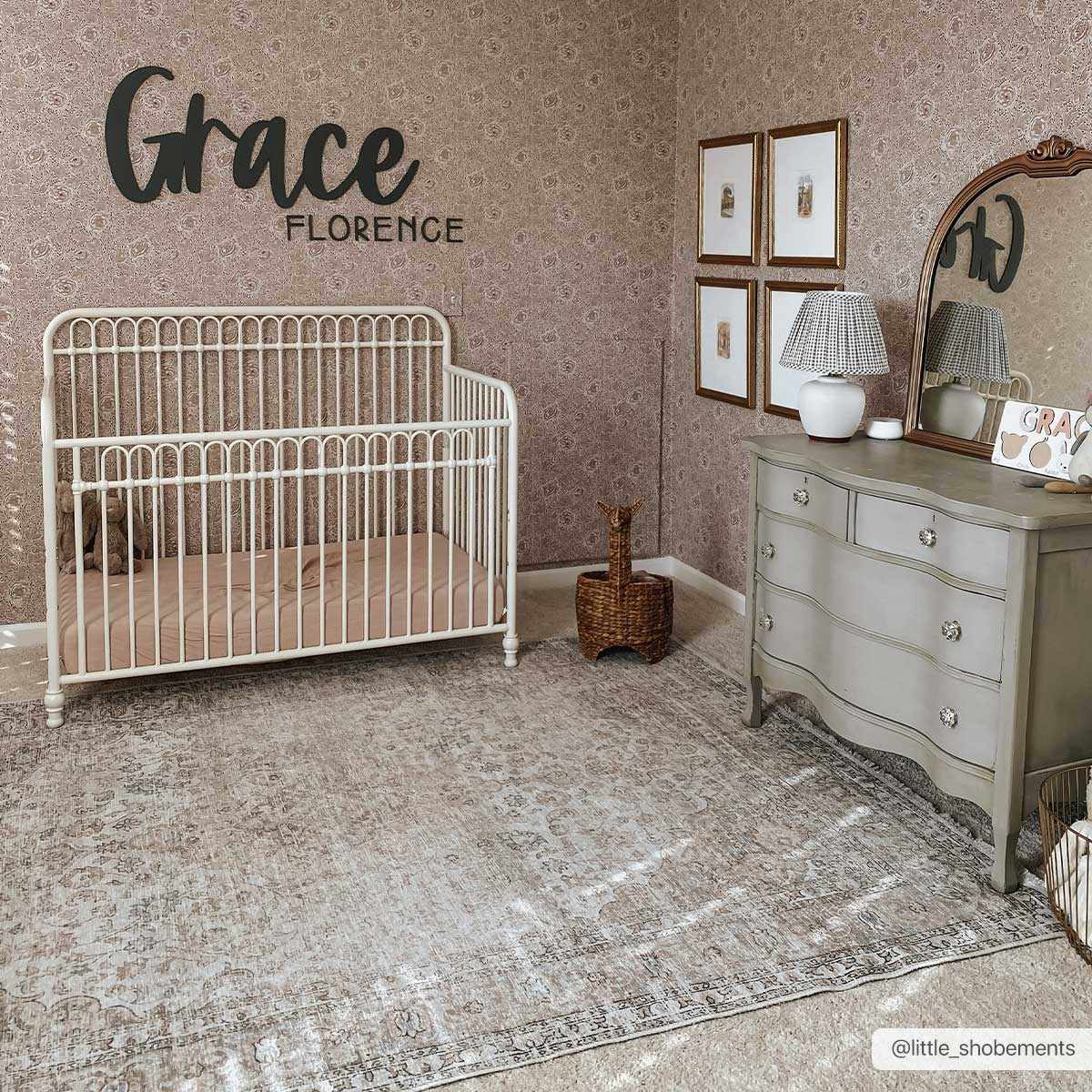 Cream Holi-2301 Washable Area Rug by Hauteloom