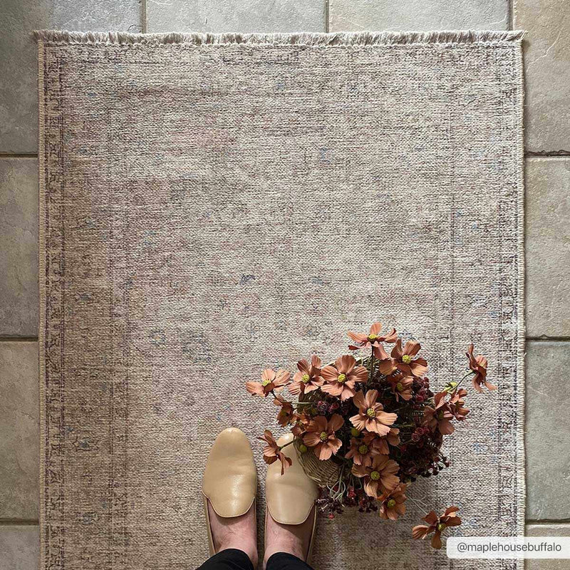 Cream Holi-2301 Washable Area Rug by Hauteloom
