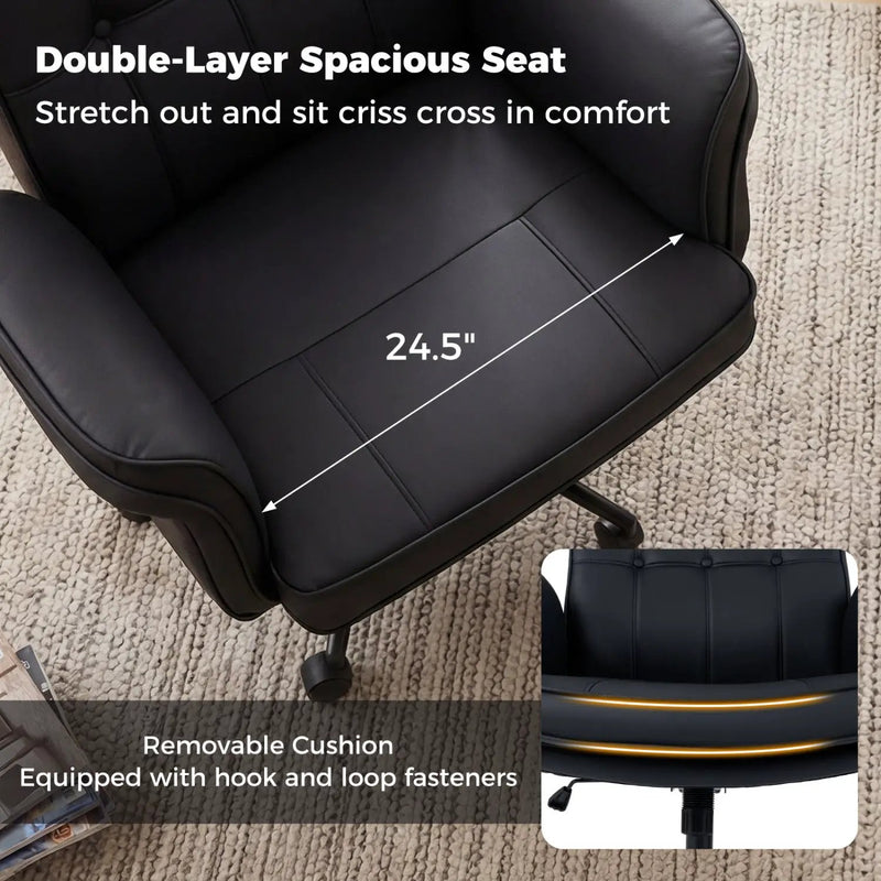 Criss Cross Chair Adjustable Swivel Vanity Chair with 5-Position Armrests by DirectDeals