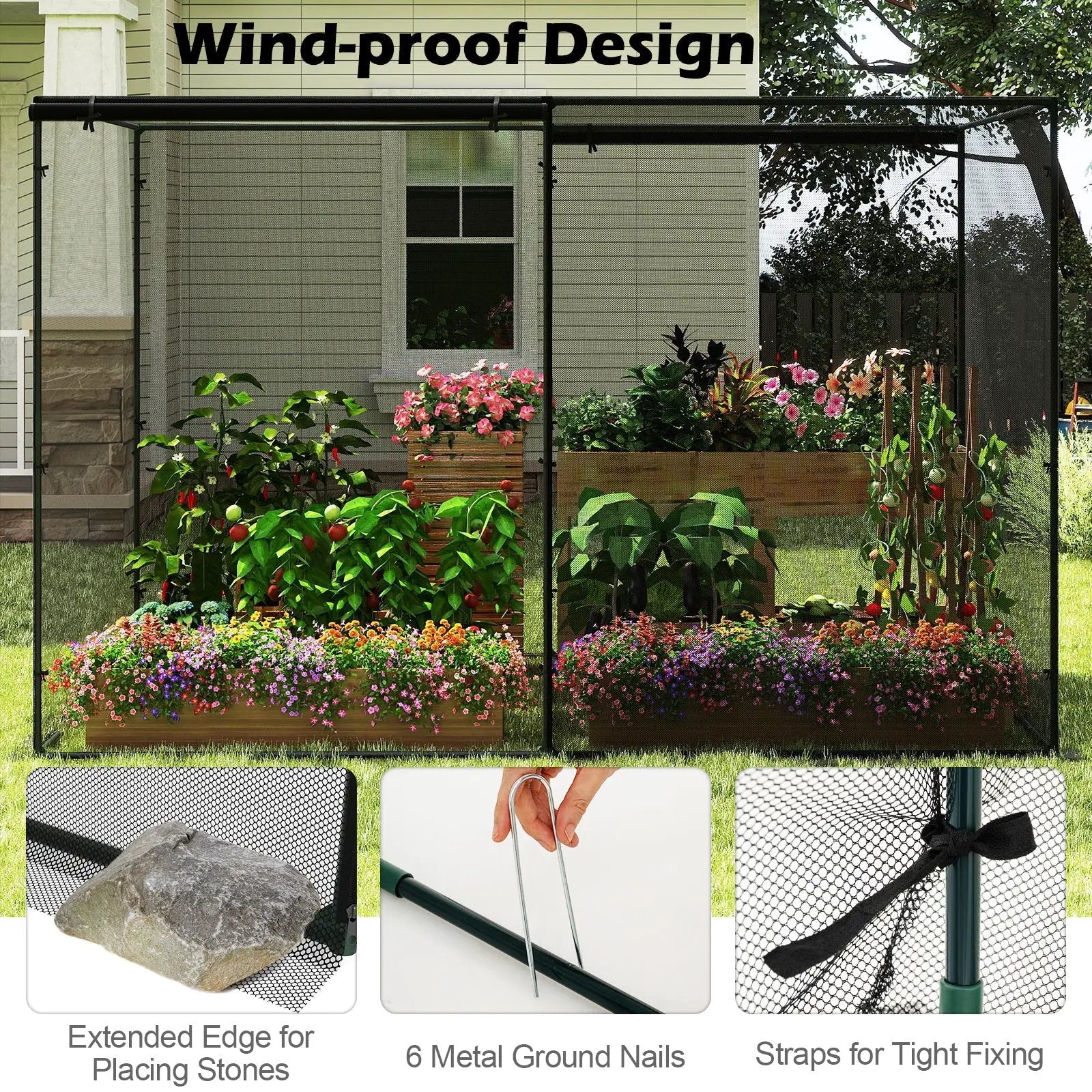 Crop Cages with 6 Ground Nails for Garden Plant by DirectDeals