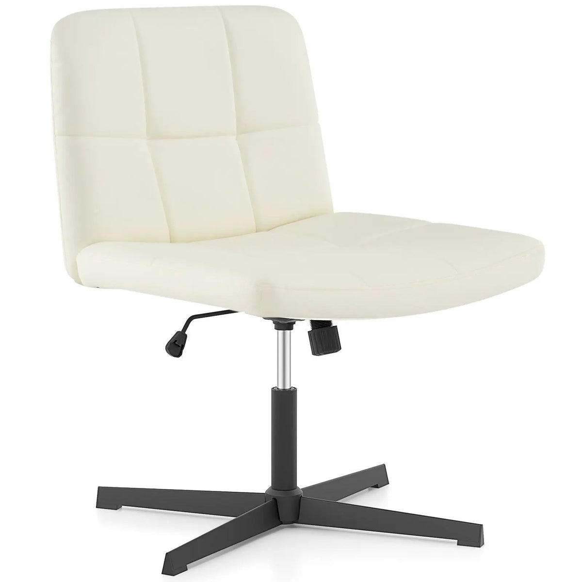 PU Leather Upholstered Cross-legged Office Chair with Oversized U-shaped Seat for Home Office Make Up, photo 3 of 9