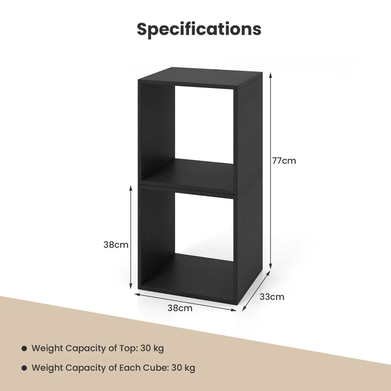 Cube Storage Organizer Set of 2 - Black Modular Bookcase by DirectDeals