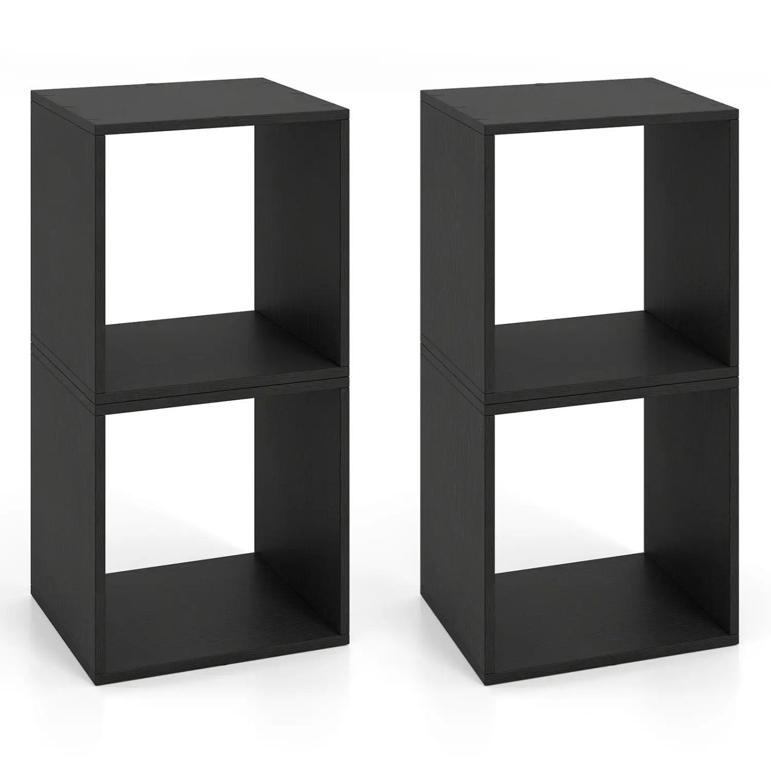 Cube Storage Organizer Set of 2 - Black Modular Bookcase by DirectDeals