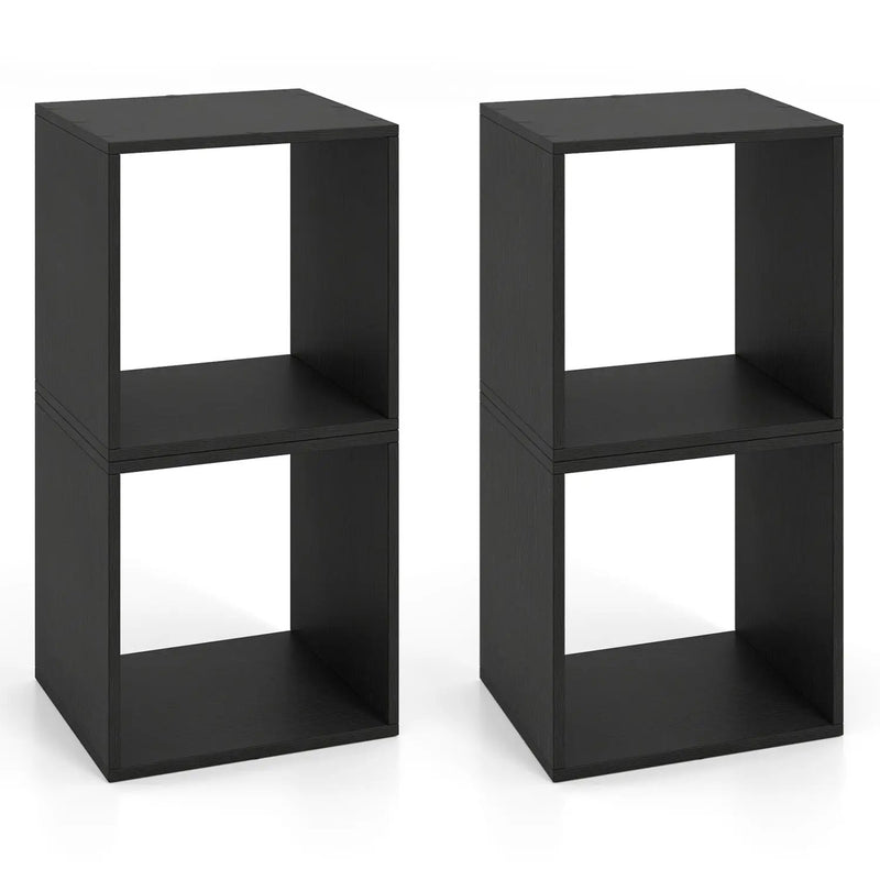 Cube Storage Organizer Set of 2 - Black Modular Bookcase by DirectDeals