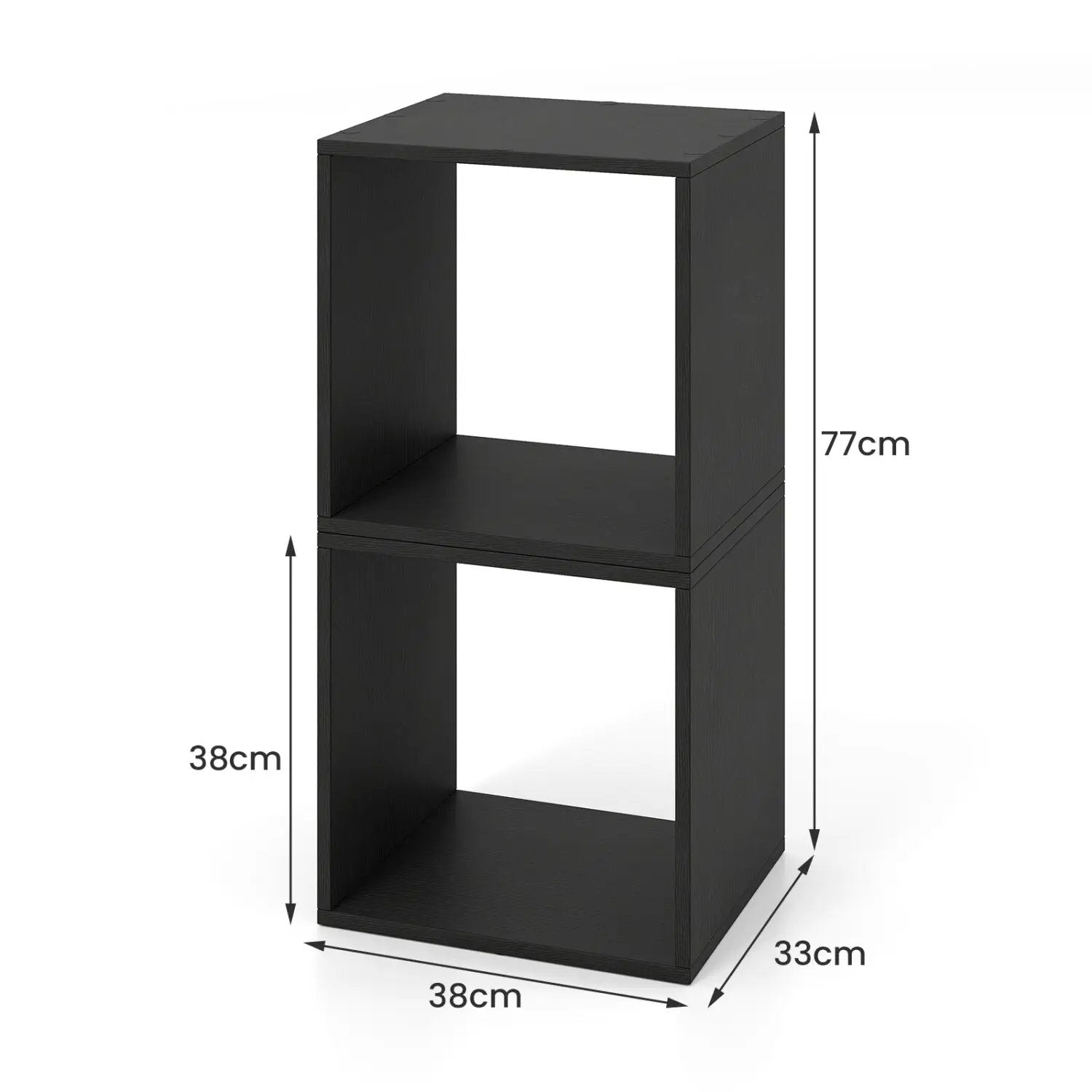 Cube Storage Organizer Set of 2 - Black Modular Bookcase by DirectDeals