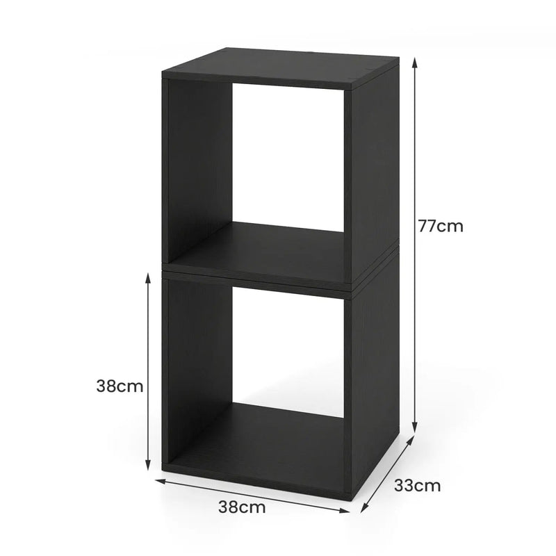 Cube Storage Organizer Set of 2 - Black Modular Bookcase by DirectDeals