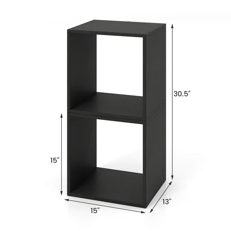 Cube Storage Organizer Set of 2 - Black Modular Bookcase by DirectDeals