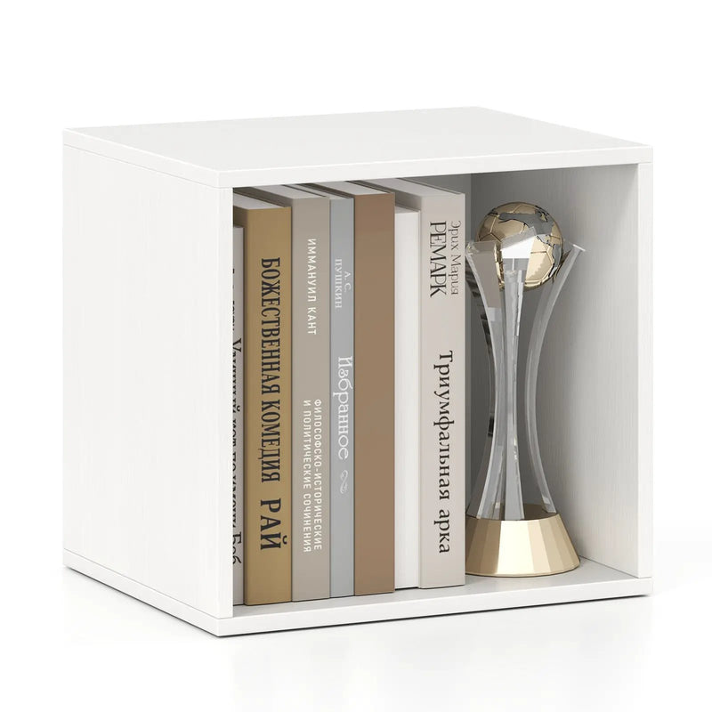Cube Storage Organizer Stackable Open Book Shelf Wooden Display Shelving Unit by DirectDeals