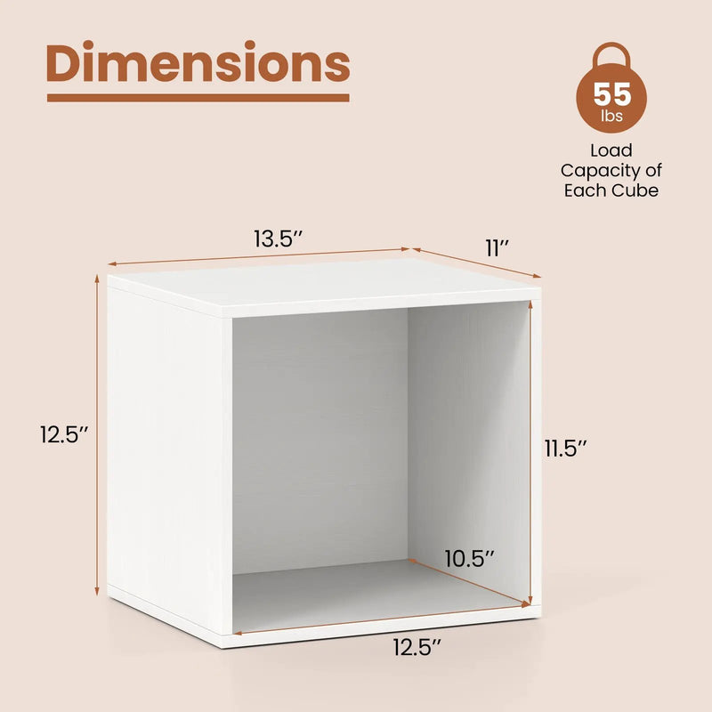 Cube Storage Organizer Stackable Open Book Shelf Wooden Display Shelving Unit by DirectDeals