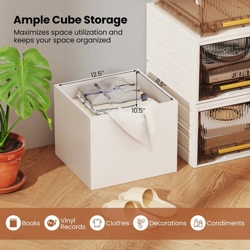 Cube Storage Organizer Stackable Open Book Shelf Wooden Display Shelving Unit by DirectDeals