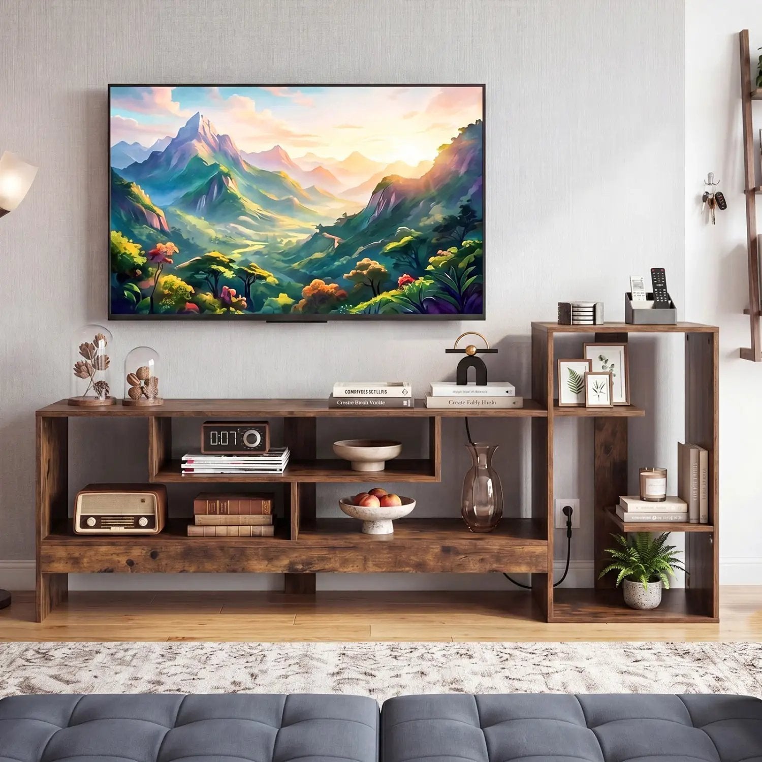 TV Stand for 55 Inch TV with Power Outlets and Storage by DirectDeals
