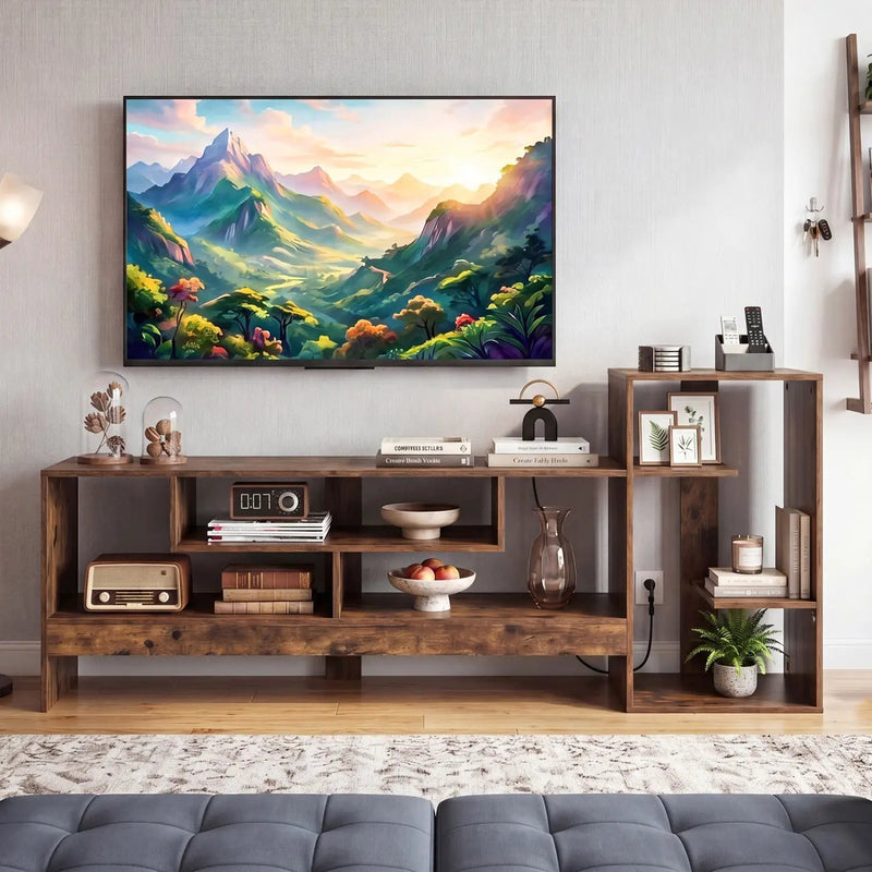 TV Stand for 55 Inch TV with Power Outlets and Storage by DirectDeals