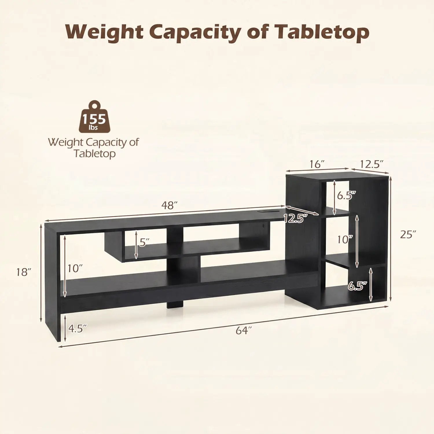 TV Stand for 55 Inch TV with Power Outlets and Storage by DirectDeals