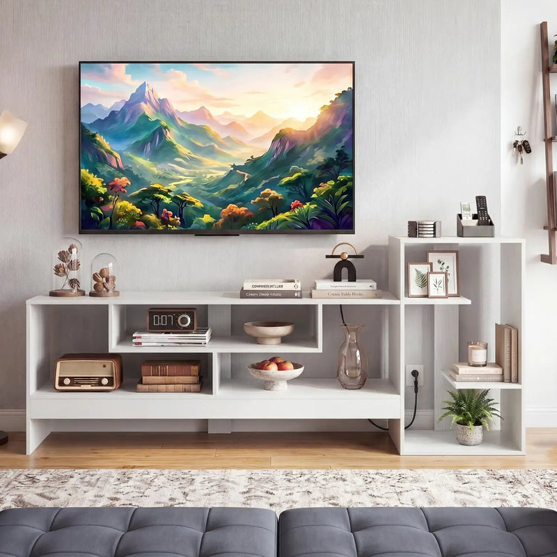 TV Stand for 55 Inch TV with Power Outlets and Storage by DirectDeals