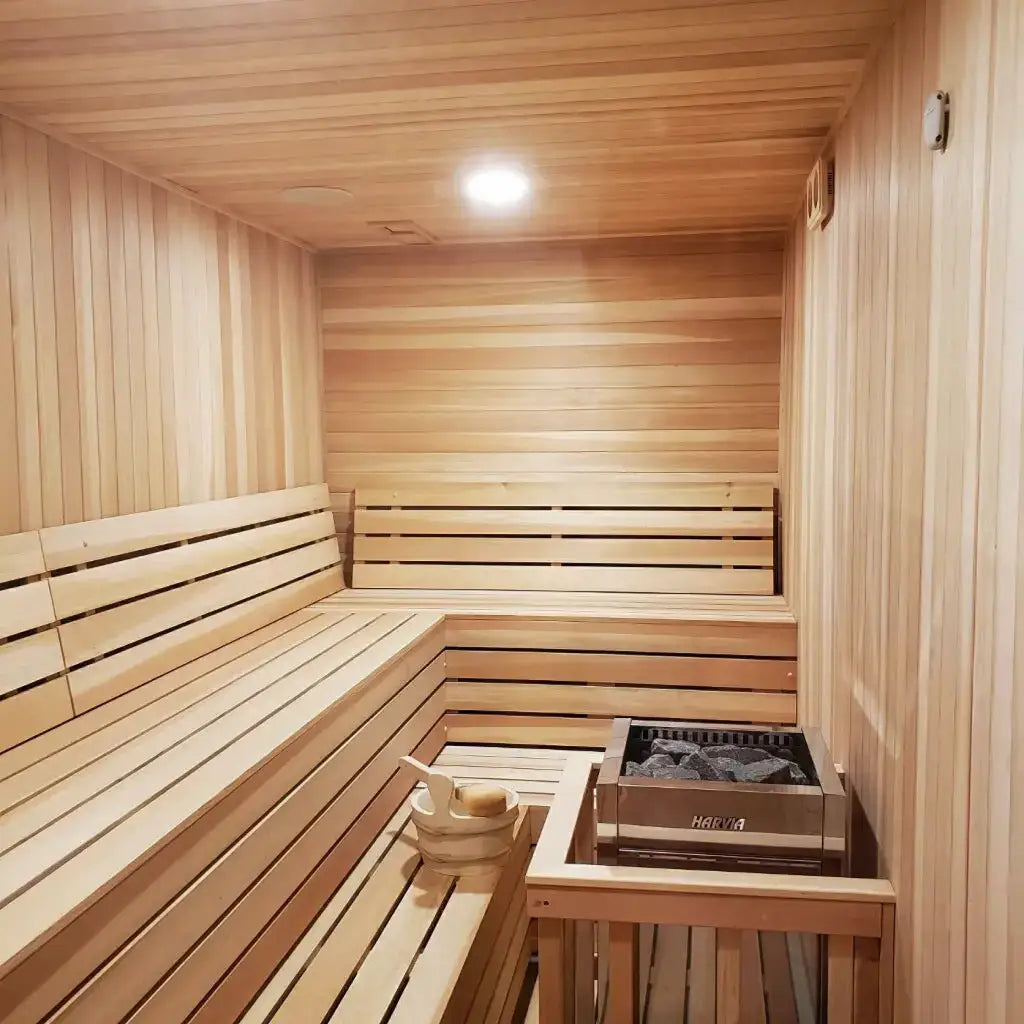 Custom Indoor Sauna Room - 6' x 9' x 8' - Finnish Sauna Builders by Finnish Sauna Builders