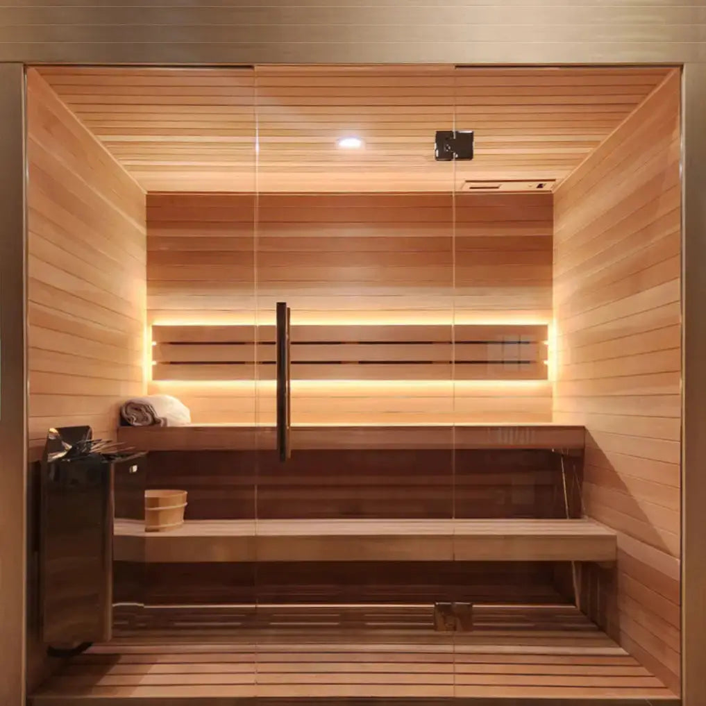Carbon Smart Saunas - 5' x 8' x 8' - by Finnish Sauna Builders by Finnish Sauna Builders