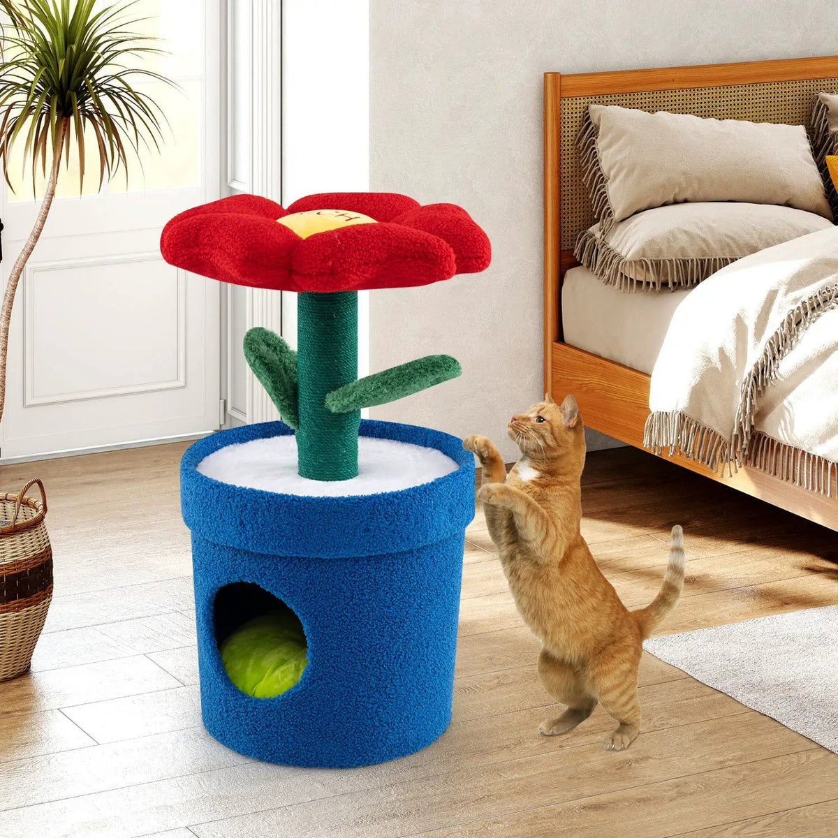 Cute Cat Tree with Flower Padded Perch for Indoor Cats, photo 5 of 16
