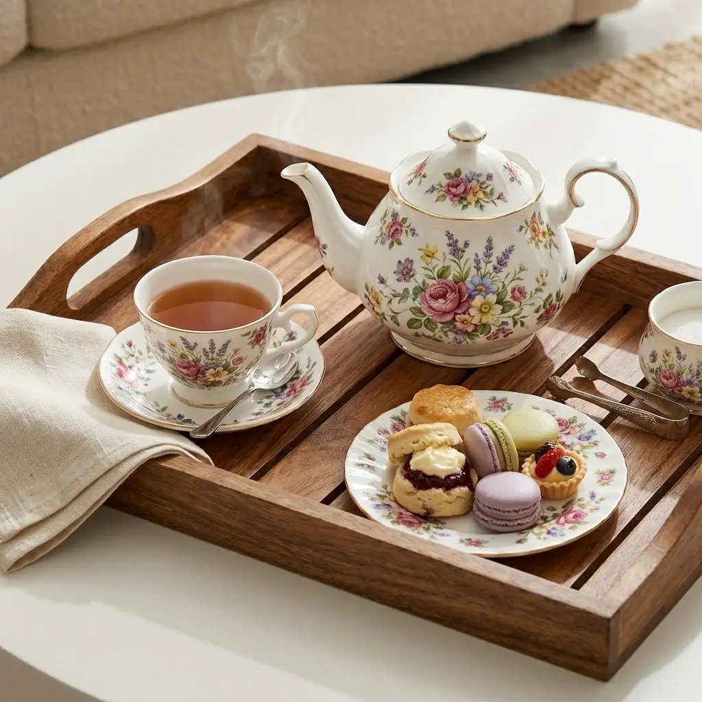 House of Avana Rectangular Mango Wood Serving Tray Large by House Of Avana