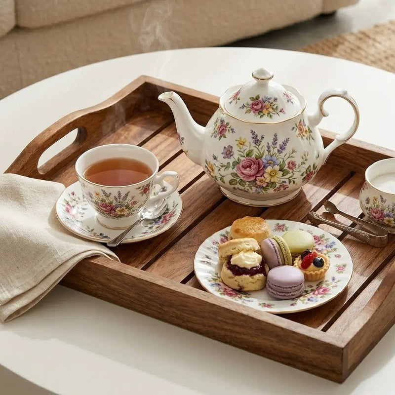 House of Avana Rectangular Mango Wood Serving Tray Large by House Of Avana