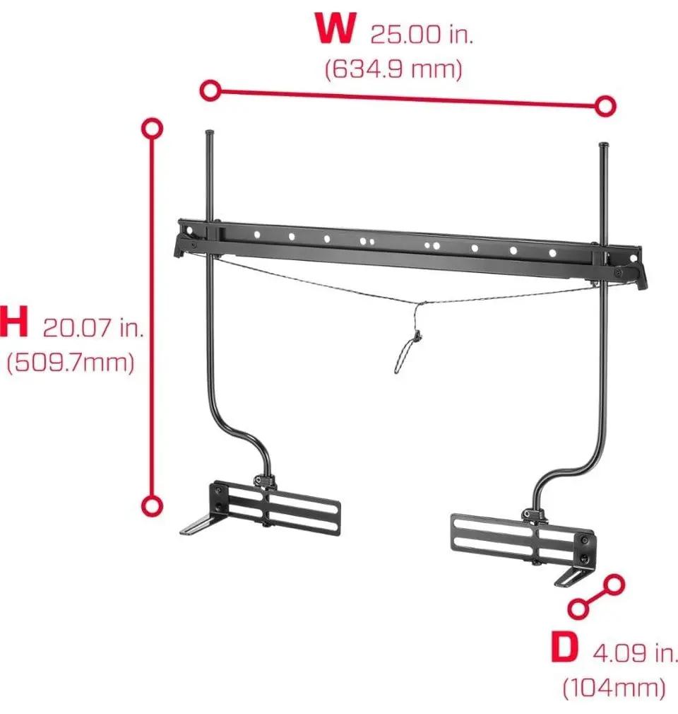 Rocketfish Universal Soundbar Mounting System - Black Soundbar Holder Compatible with 70" to 90" TVs - Adjustable Soundbar Bracket Mounting System - D by Selzalot