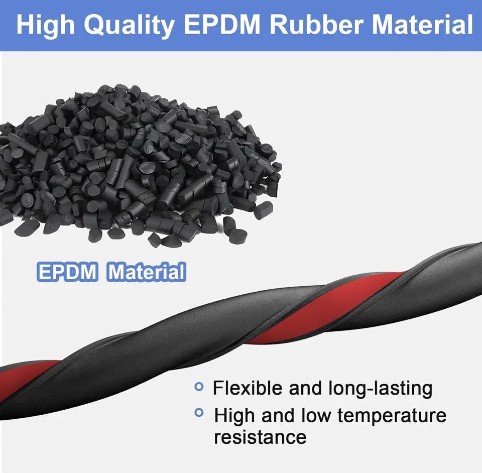 Hzetuu Automotive Weather Stripping Door Seal, 40 Ft Self Adhesive D Shaped Rubber Car Door Weather Stripping, Universal Thick Car Door Seal Strip for Door Frame for Auto Truck Rv Off Road Big Gap by Selzalot