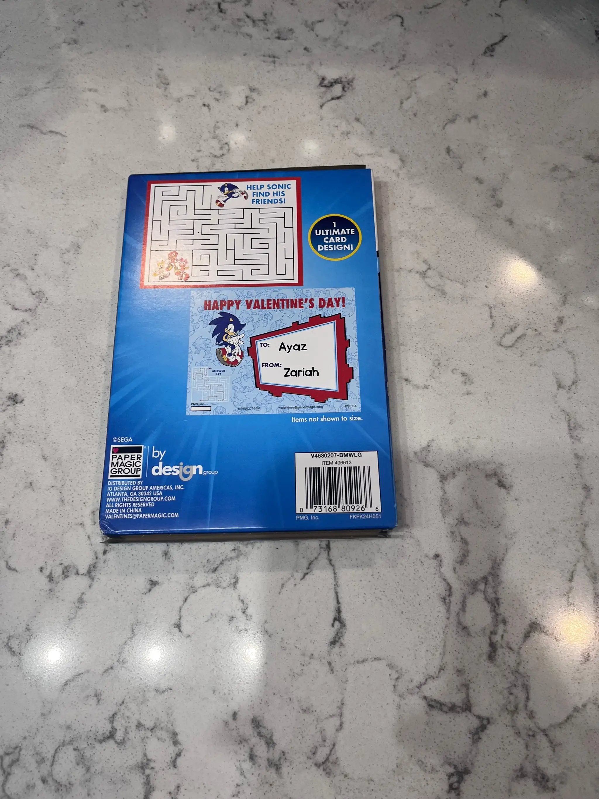 Brand New SONIC THE HEDGEHOG 24 MAZE Valentines Day Cards by Selzalot