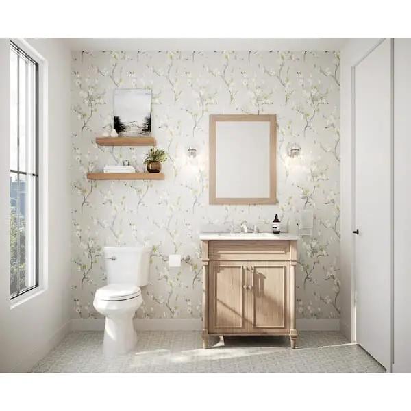 Open Box GLACIER BAY Huckleberry 24 in. W x 32 in. H Rectangular Framed Wall Mount Bathroom Vanity Mirror in Weathered Tan by Selzalot