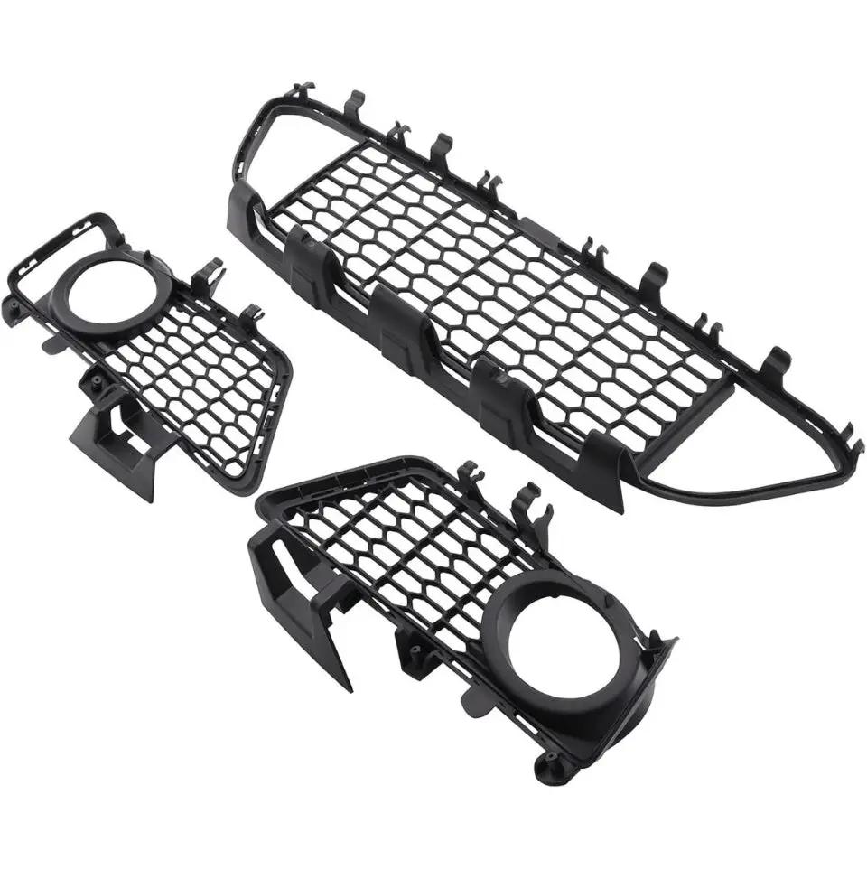 MotorFansClub 3PCS Front Bumper Lower Grille and Fog Light Covers Kit Fit for BMW 3 Series F30 F31 F35 2012 2013 2014 2015 2016 2017 2018 Black by Selzalot