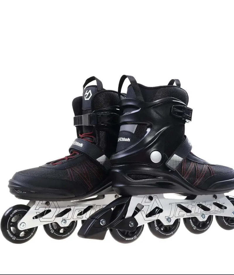 JetHok Fitness Inline Skate, Professional Aluminum Inline Rollerskates Outdoor (Black and Red, Size 7-11) by Selzalot