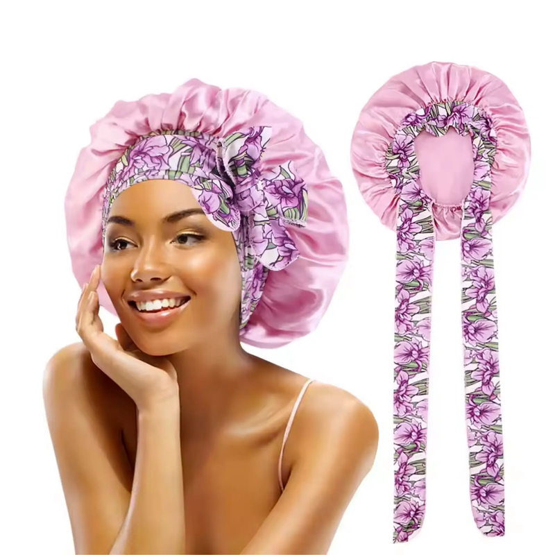 Curly Hair Bonnet Sleeping Hair Bonnet for Protecting Hair from Damage/Breakage Cute Bow Design Adjustable Bonnet for Long/Curly/Wavy Hair Sleep Bonnet for Natural Hair Protection by Selzalot