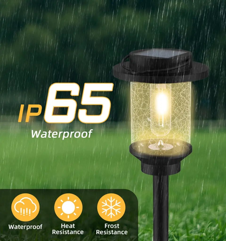 Open Box EVELYNSUN Solar Outdoor Lights Waterproof, Bright Solar Pathway Lights for Walkway Yard Backyard Lawn Patio Driveway Decorative(6 Pack) by Selzalot