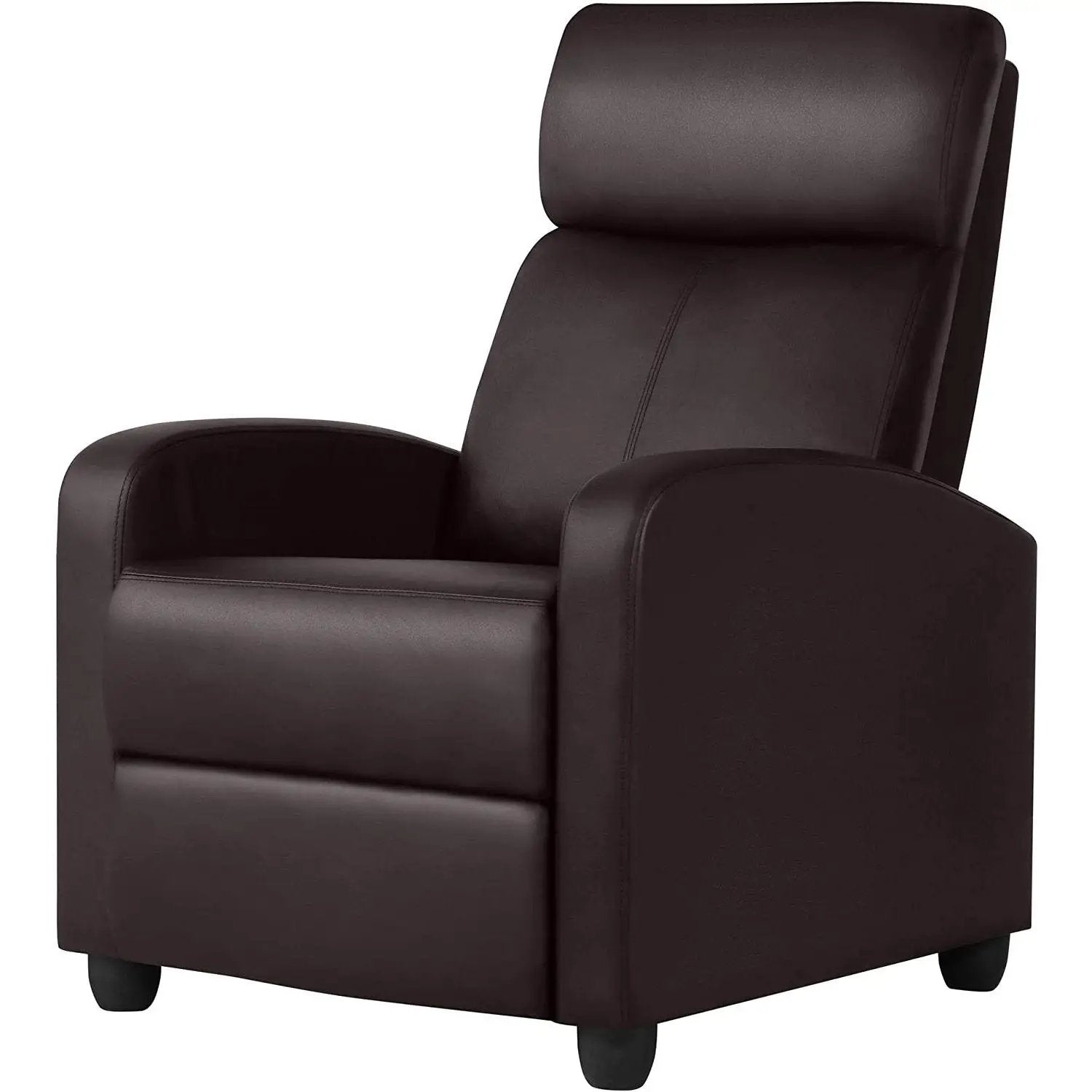 Dark Brown High-Density Faux Leather Push Back Recliner Chair by HomePacific