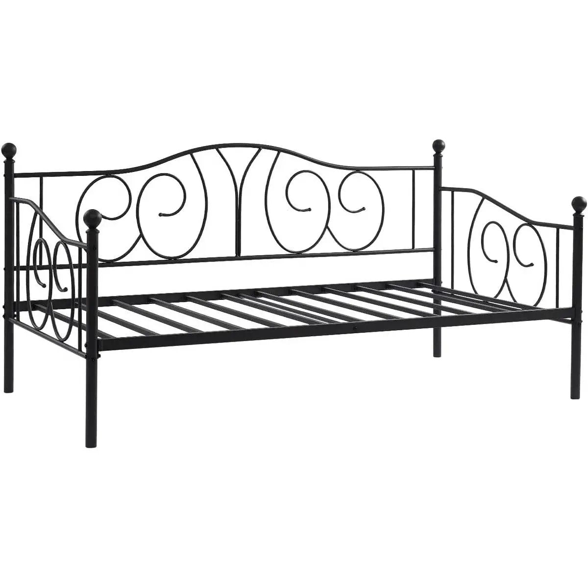 Twin size French Country Style Black Metal Day Bed Frame by HomePacific