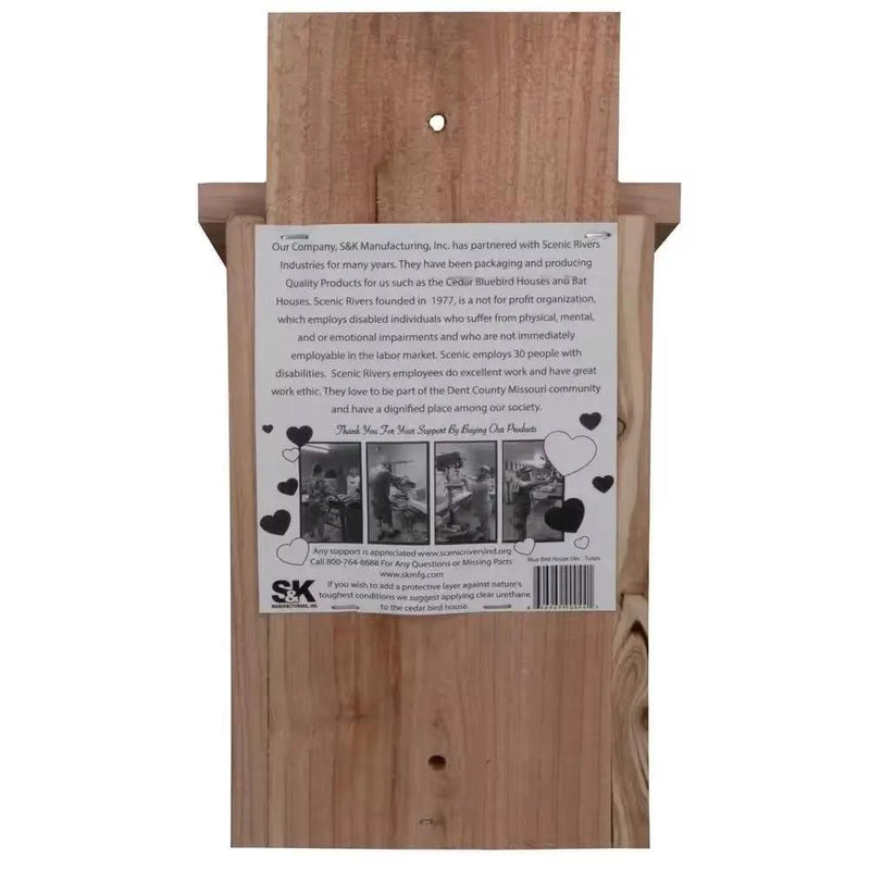 Cedar Birdhouse for Blue Birds with Easy Open Front Panel by HomePacific