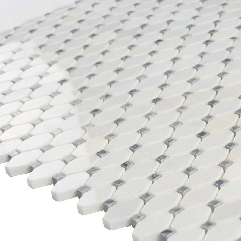Eastern White, Bardiglio 11x11 Polished Octagon Marble Mosaic Tile (5 pack, 4.51 sq ft/case) by Apollo Tile