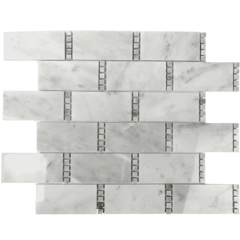 White 12x13 Polished Marble Mosaic Tile (5 pack, 5.28125 sq ft/case) by Apollo Tile