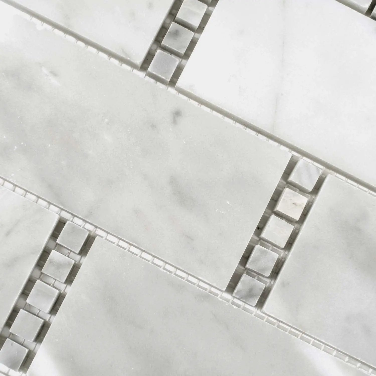 White 12x13 Polished Marble Mosaic Tile (5 pack, 5.28125 sq ft/case) by Apollo Tile