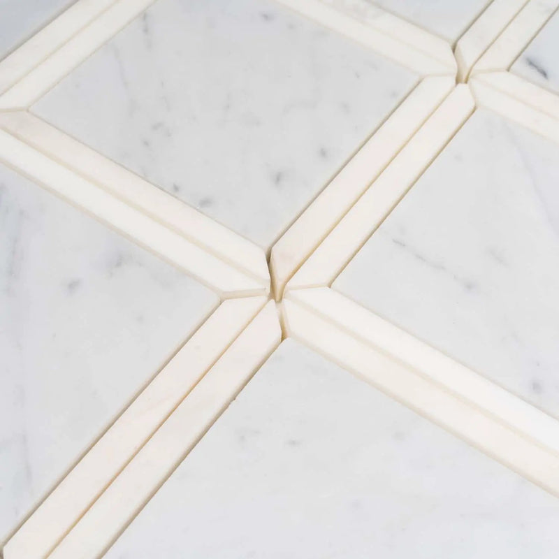 Bianco Carrara, Eastern White 12x12 Polished Brick Marble Mosaic Tile (5 pack, 5 sq ft/case) by Apollo Tile
