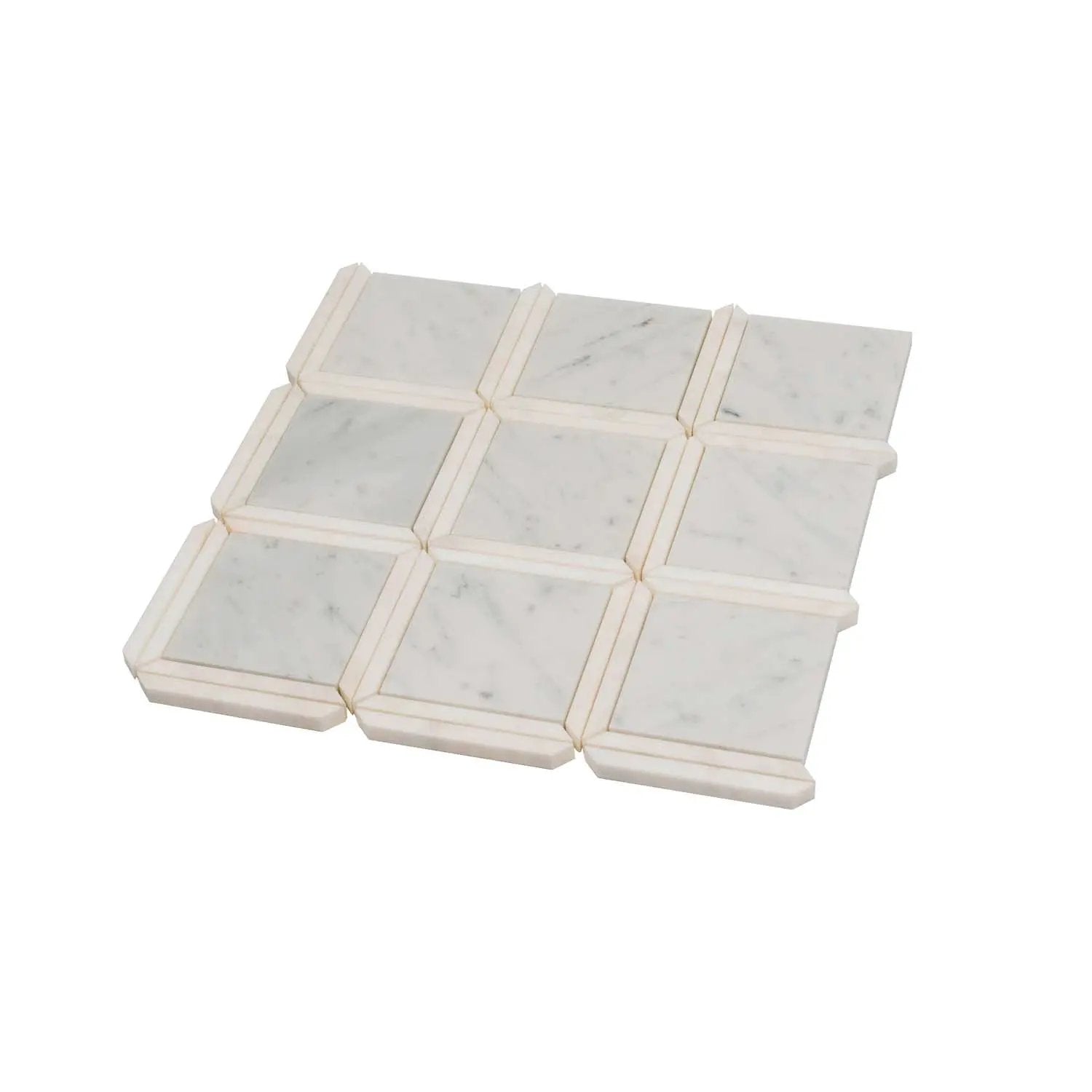 Bianco Carrara, Eastern White 12x12 Polished Brick Marble Mosaic Tile (5 pack, 5 sq ft/case) by Apollo Tile