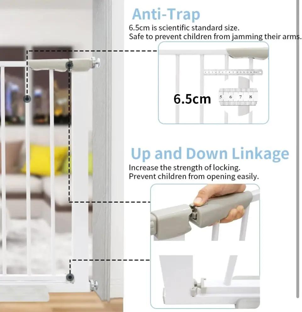 Qmon Baby Gate for Stairs, Auto Close Safety Baby Gates, Extra Tall and Wide Child Gate, Easy Walk Thru Durability Dog Gates for The House, Doorways. by Selzalot