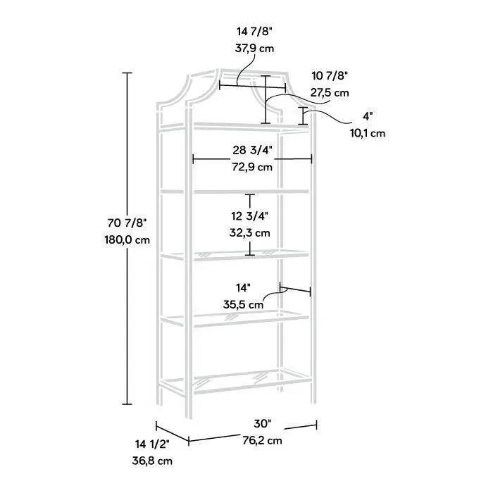 Gold Metal Display Rack Etagere Bookcase with 5 Faux Stone Storage Shelves by HomePacific