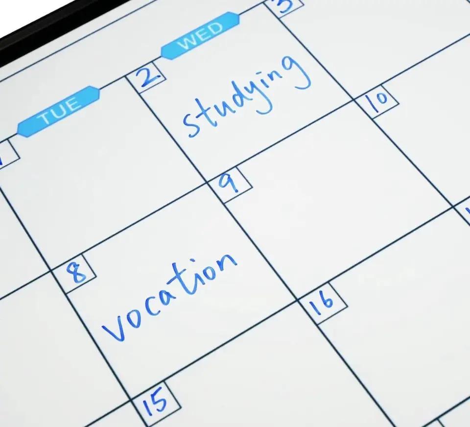 JILoffice Magnetic Calendar Whiteboard & Bulletin Corkboard Combination, Combo Board 48 × 36 Inch, Black Aluminum Frame Wall Mounted Board for Office Home and School with 10 Push Pins by Selzalot