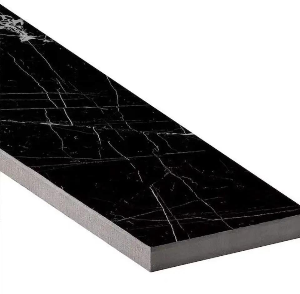 Open Box Corso italia Impero Black 3 in. x 12 in. Marble Look Porcelain Floor and Wall Tile (3.39 sq. ft. /Case) by Selzalot