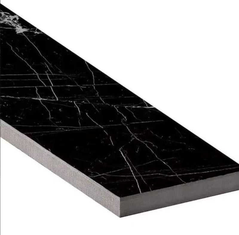 Open Box Corso italia Impero Black 3 in. x 12 in. Marble Look Porcelain Floor and Wall Tile (3.39 sq. ft. /Case) by Selzalot
