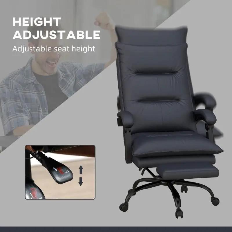 Double Padded Executive Massage Heated Office Chair Charcoal by HomePacific