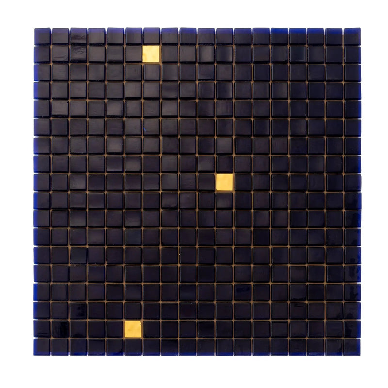 Dark Blue 12x12 Glossy Uniform Square Glass Mosaic Tile (20 pack, 18.69 sq ft/case) by Apollo Tile