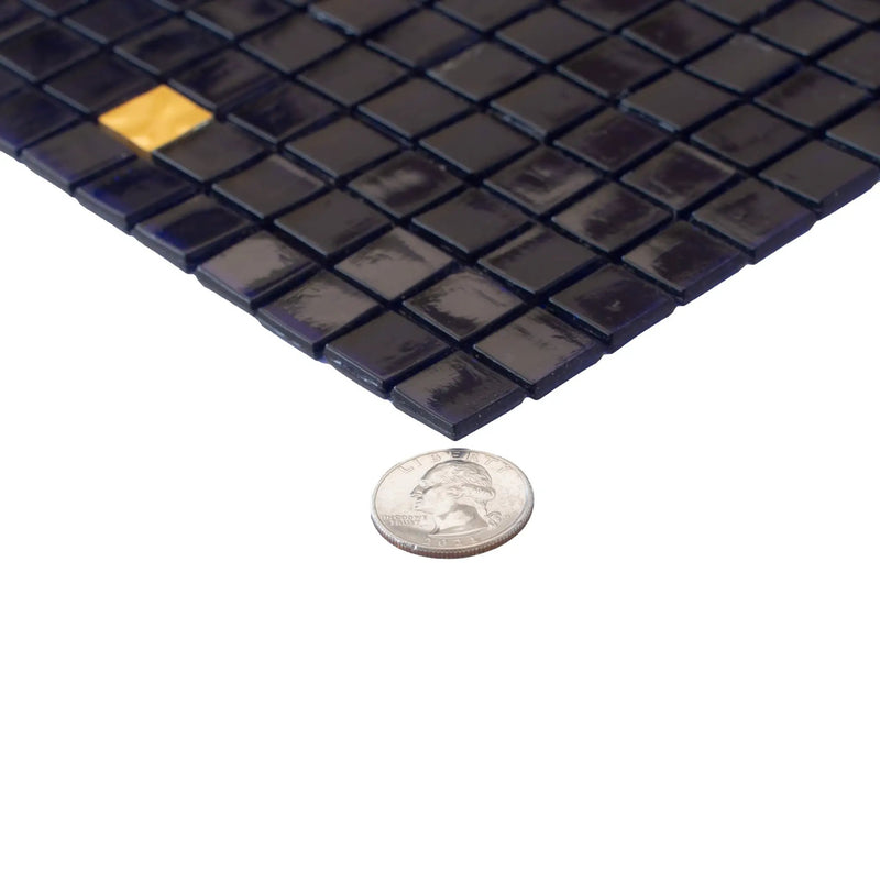 Dark Blue 12x12 Glossy Uniform Square Glass Mosaic Tile (20 pack, 18.69 sq ft/case) by Apollo Tile